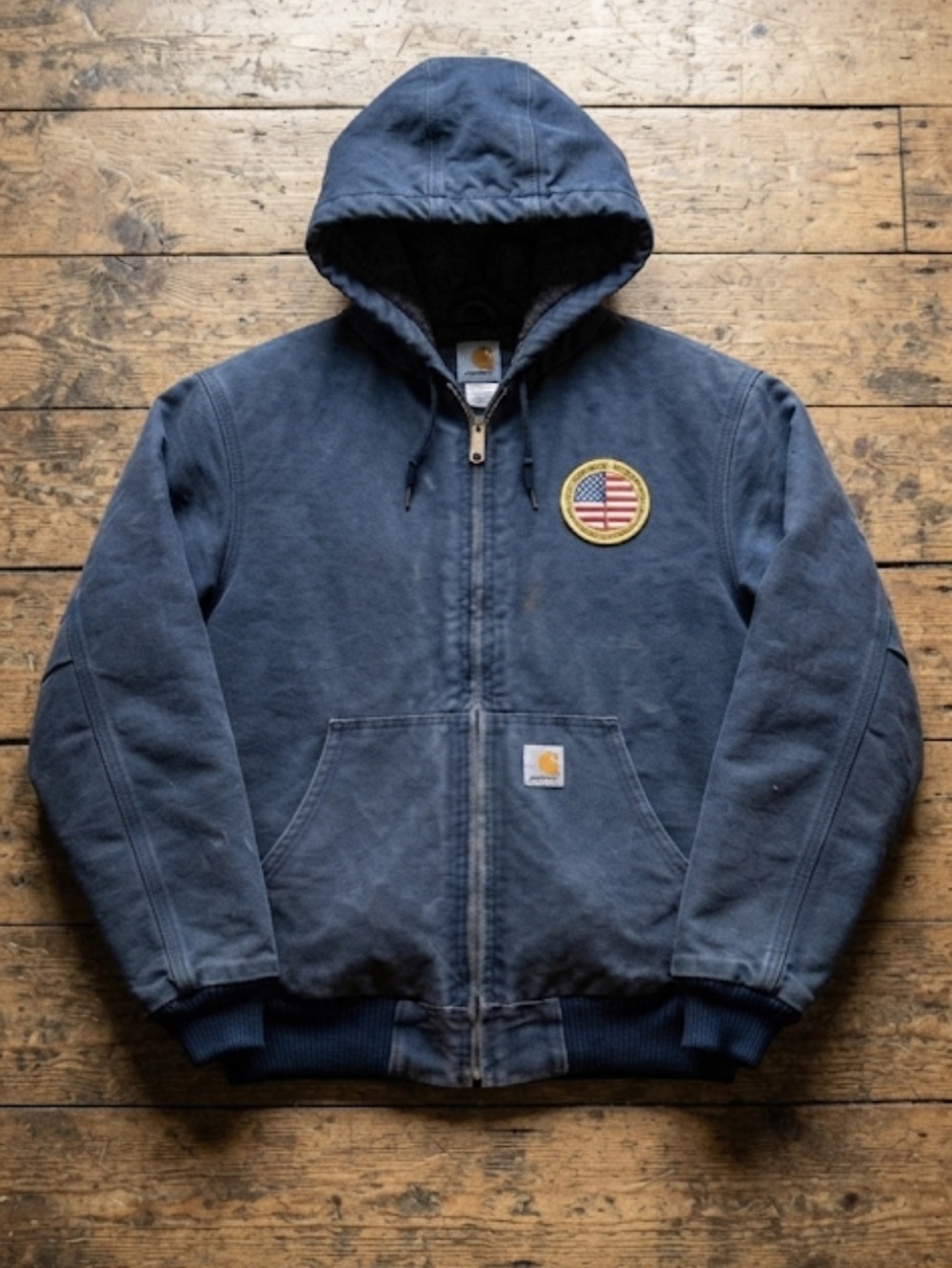 Carhartt Navy Blue Hooded jacket Size Large